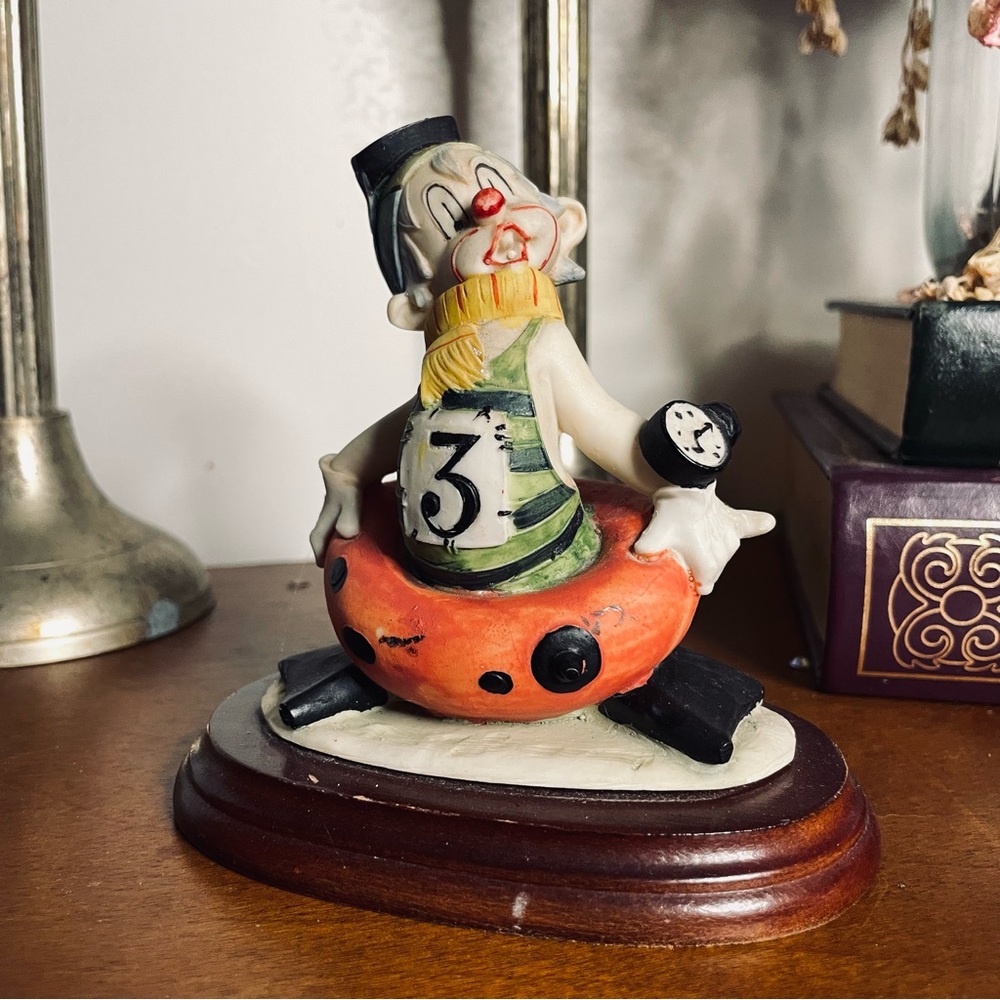 vintage swimming clown tabletop figurine clowncore retro mid century